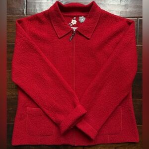 Vintage Rina Rossi Vibrant Red Teddy Jacket